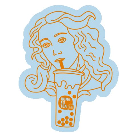 Kung Fu Tea Sticker by Funny Face Bakery