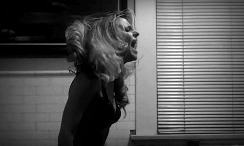 black and white scream GIF