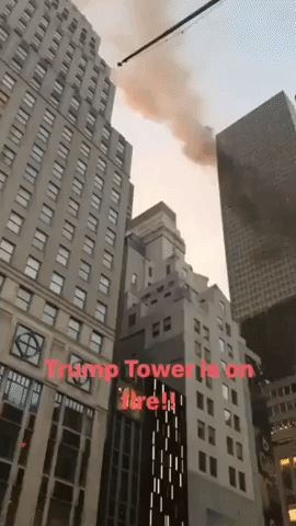 Smoke Billows From Trump Tower in Manhattan