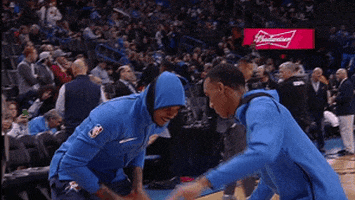 carmelo anthony warmups GIF by NBA