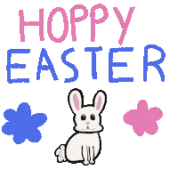 Easter Bunny Flowers Sticker