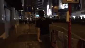 Hong Kong Police Officers Remove Barricades