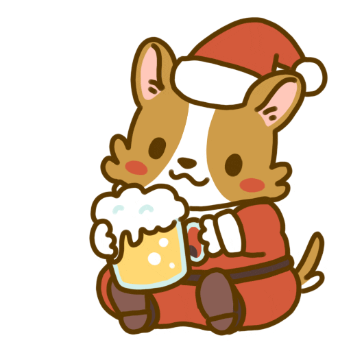 Welsh Corgi Drinking Sticker by Lazy Corgi