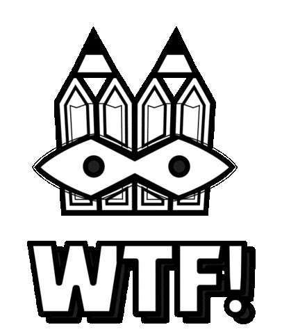 What The Hell Wtf Sticker by Stamatia Alexaki