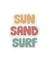 fiveoclockdesigns beach sun ocean surf Sticker