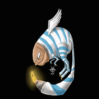 nush34 illustration light monster fly GIF