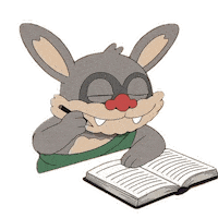 Bunny Studying Sticker