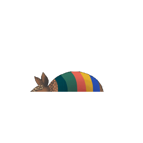 KioreDesign giphygifmaker animal colors armadillo Sticker