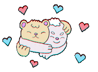 milkytoon love hug hearts bear Sticker