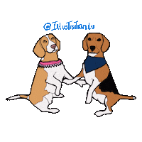 illustrationluu dogs perro perros beagle Sticker