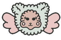 nekkowoo kawaii bear angel vector Sticker