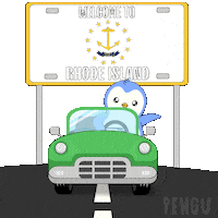 Driving Rhode Island Sticker by Pudgy Penguins