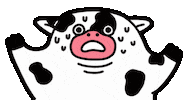 guguguhk scared shock cow frightened Sticker
