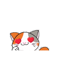 petiquepets cute cat cat cartoon petique cat heart eyes Sticker