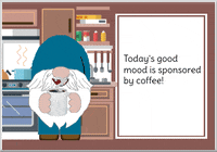 Gnome Coffee Addict GIF