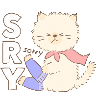 Sorry Cat Sticker by koimoffee