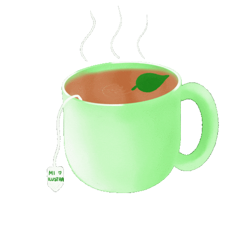 mii_lara giphyupload tea mug cha Sticker