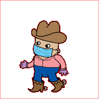 huyhasbeen wear mask covid cowboy Sticker