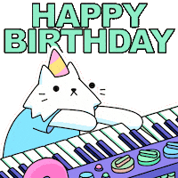Happy Birthday Cat Sticker by doodles