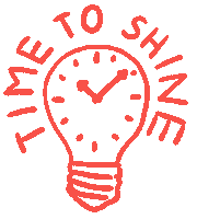 12MINME time shine clock lightbulb Sticker