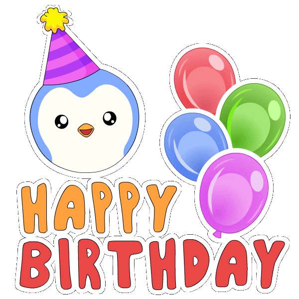 Happy Birthday Celebration Sticker by Pudgy Penguins