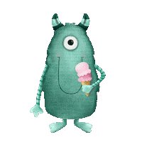 janesdoodles cute illustration monster icecream Sticker