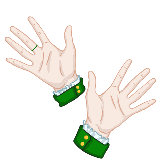 Hands Patrick Sticker by Stickerpacks.design