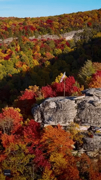 Colorful Fall Foliage Captured at Virginia's Flag Rock