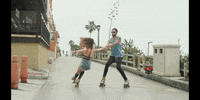 TheKimberlyCole girl boy skating rollerskating GIF