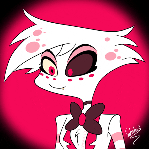 Satsukix3 hazbin hotel dont know dunno angel dust GIF