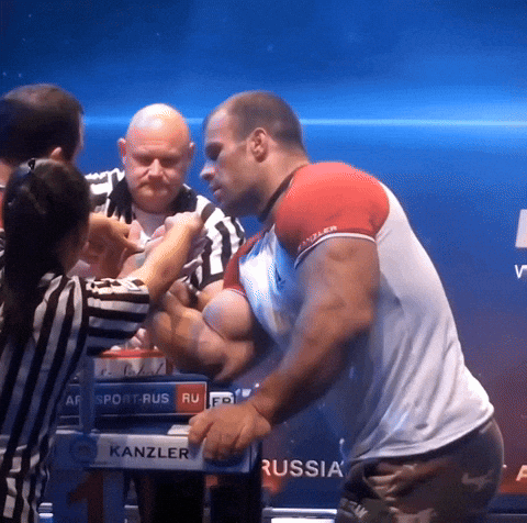 EternalArmGrip giphycreatortest arm wrestling devon larratt denis cyplenkov GIF