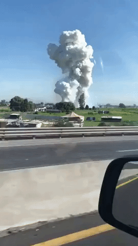Deadly Tultepec Fireworks Explosion Filmed From Passing Vehicle