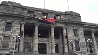 Greenpeace Activists Scale NZ Parliament With Solar Panels