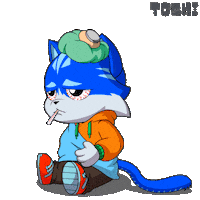Tired Day Off Sticker by Toshithecat