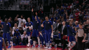 celebrate detroit pistons GIF by NBA