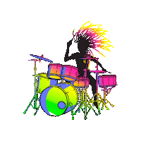 vickyoneondrums drums drummer rocking out drum kit Sticker
