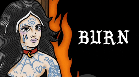 DayDwellerClothingCo giphygifmaker fire tattoo witch GIF