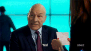 excited patrick stewart GIF by Blunt Talk