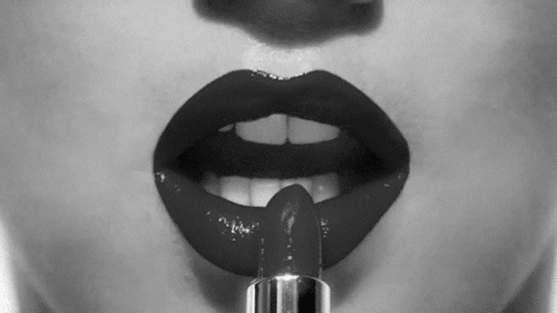 black and white lips GIF
