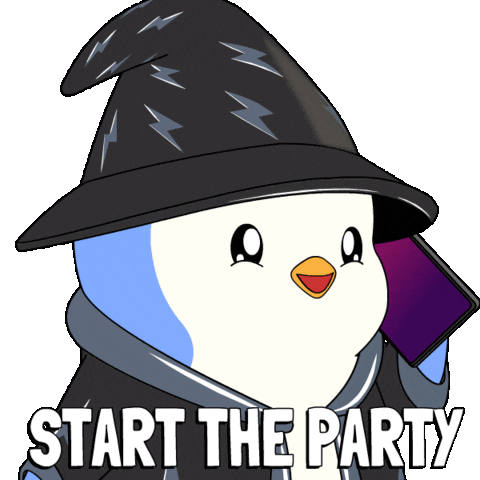 Lets Go Party Sticker by Pudgy Penguins