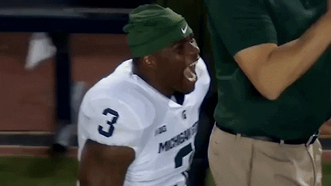 Happy College Football GIF by Michigan State Football