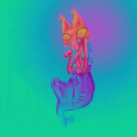 Iziwizi Alien Trippy Lsd Pink Cat GIF