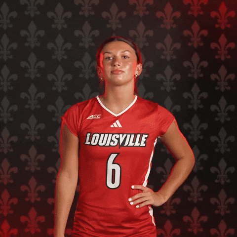 Volleyball Go Cards GIF by Louisville Cardinals