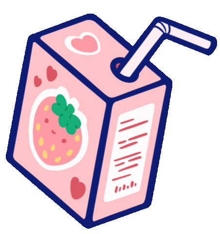Strawberry Milk Pink Sticker by Sunshunes