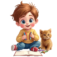 Coloring Book Cute Kitten Sticker