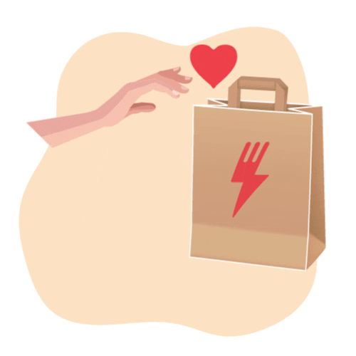 ForkyInfo love heart food delivery Sticker
