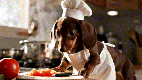 Dog Cooking GIF