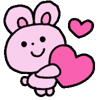 gnyang love heart bear rabbit Sticker