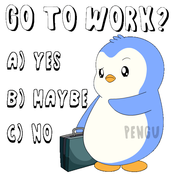 Sad Work Sticker by Pudgy Penguins