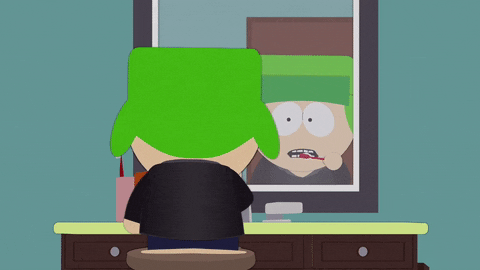 kyle broflovski mirror GIF by South Park 
